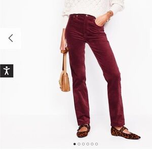 NEW UNWORN WITH TAGS Burgundy velveteen 5 pocket jeans